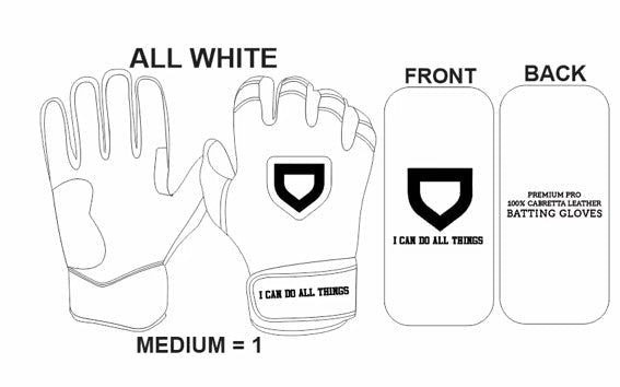 PRE-ORDER* White Cross “I Can Do All Things” Batting Gloves
