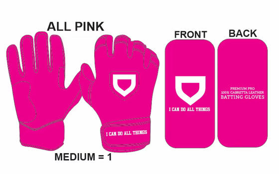 PRE-ORDER* Pink Cross “I Can Do All Things” Batting Gloves