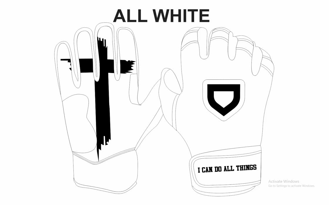PRE-ORDER* White Cross “I Can Do All Things” Batting Gloves